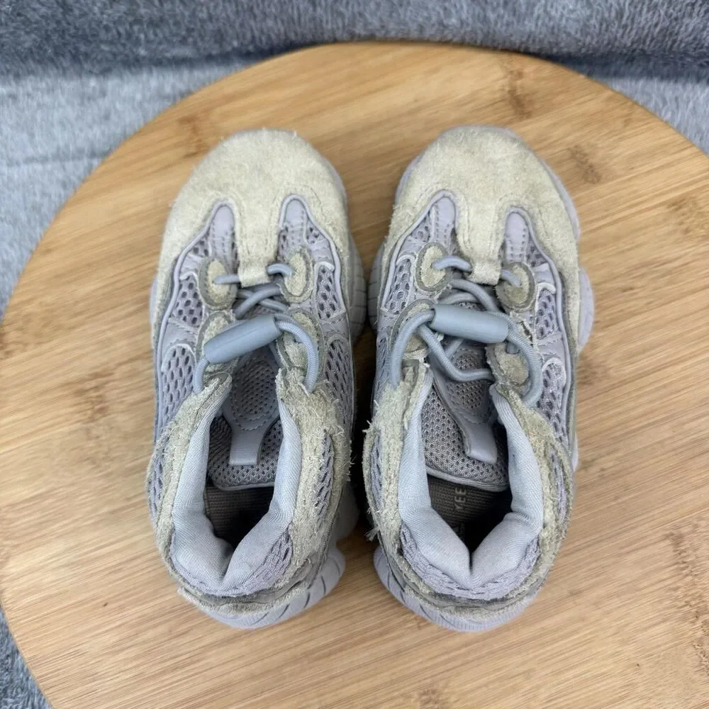 Adidas Yeezy 500 Shoes Boys Size 9K Gray Suede Mesh Athletic Sneakers ID2441